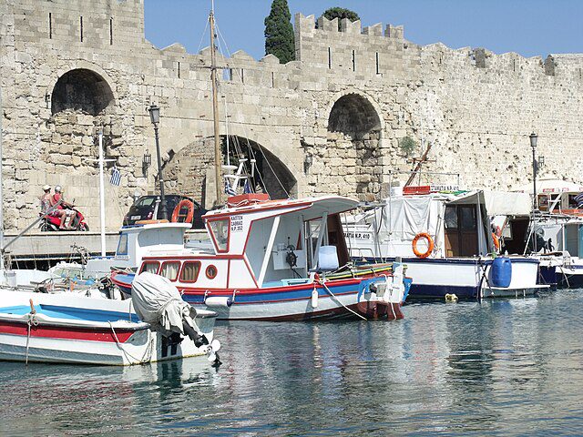 Rhodes Old Town medieval street at night Greece - best Greek island for couples