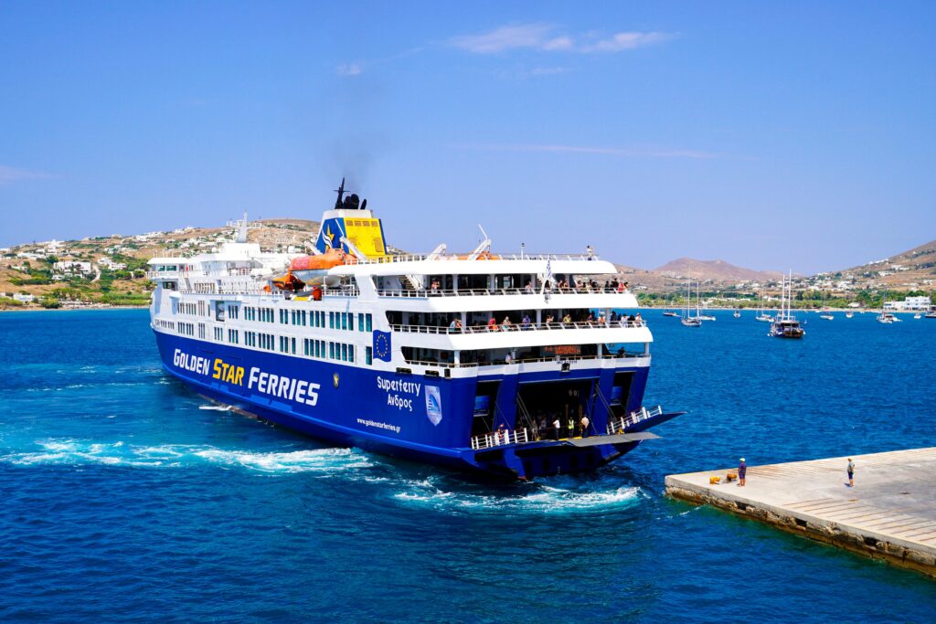 Greek island hopping ferry Aegean Sea - best time to visit Greek islands