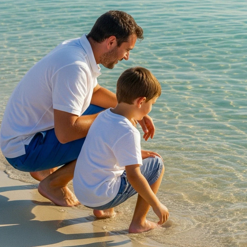 shallow sandy beach Greek island family holiday - best Greek islands for families