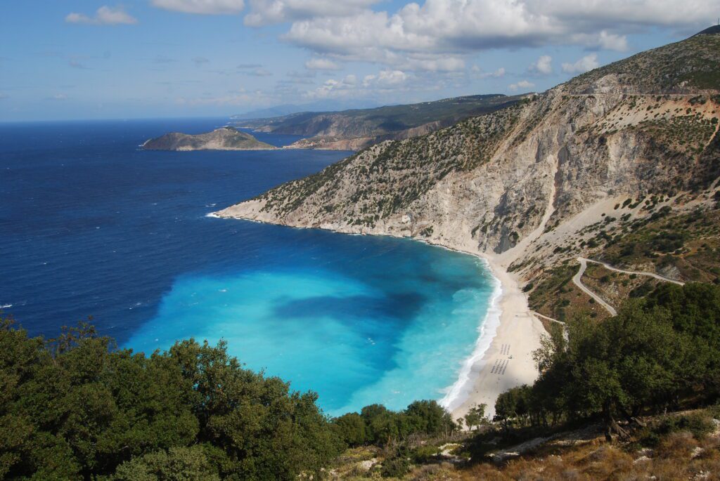 Kefalonia turquoise water beach Greece - best Greek island for outdoorsy families