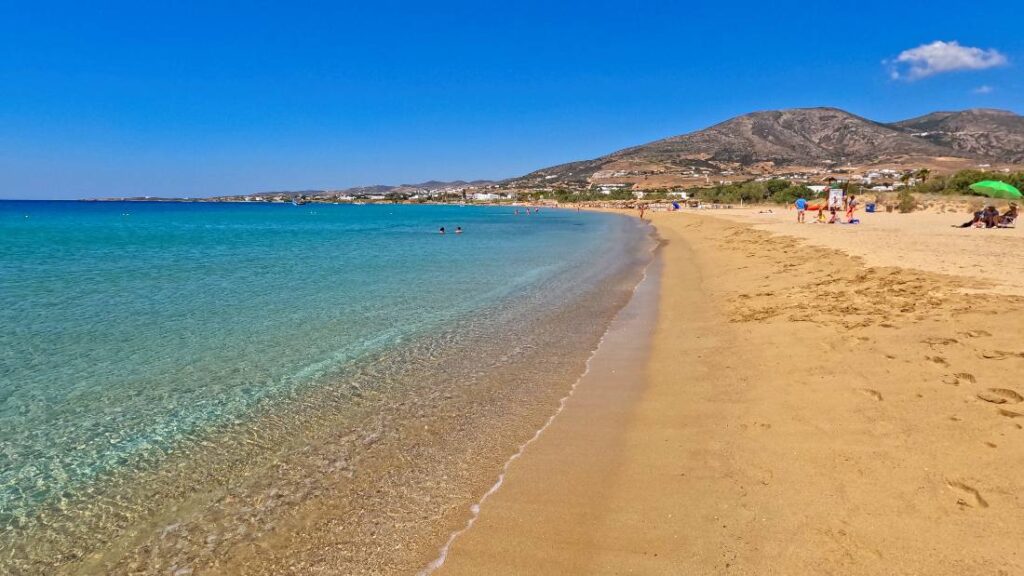 Golden Beach Paros Greece - best Greek island for families